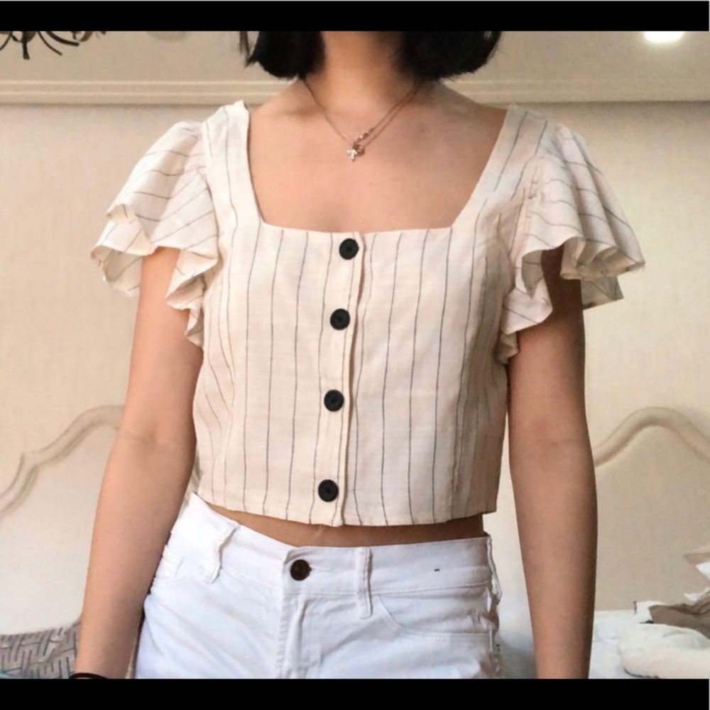 NWOT Zara Trf button up striped top